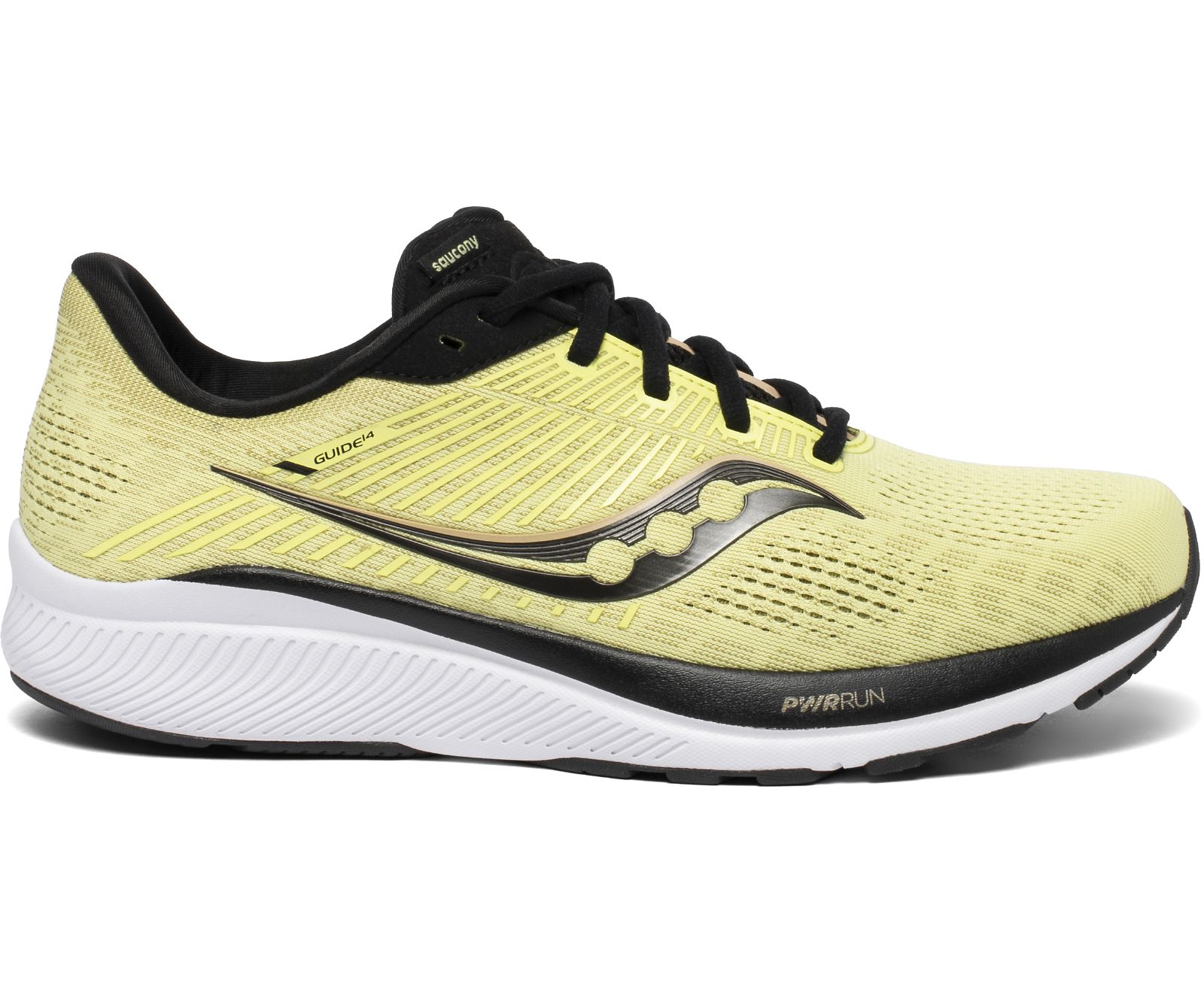 Men\'s Saucony Guide 14 Running Shoes Yellow / Black | Singapore 497EBCX